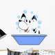 Dog taking bath, vector illustration Wall Decal