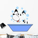 Dog taking bath, vector illustration Wall Decal