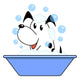 Dog taking bath, vector illustration Wall Decal