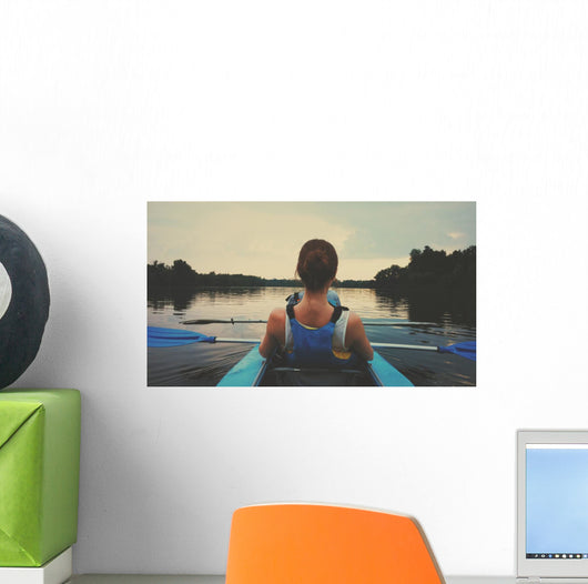 Rowing on kayak Wall Decal