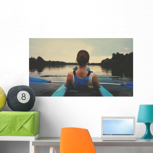 Rowing on kayak Wall Decal
