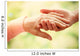 Old and young holding hands on light background, closeup Wall Decal