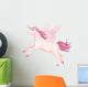 Pink unicorn pegasus Wall Decal