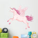 Pink unicorn pegasus Wall Decal