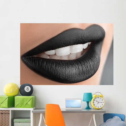stylish black lips Wall Decal