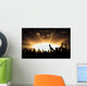 Silhouettes of concert and bright stage lights background Wall Decal