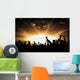 Silhouettes of concert and bright stage lights background Wall Decal