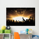 Silhouettes of concert and bright stage lights background Wall Decal