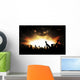 Silhouettes of concert and bright stage lights background Wall Decal