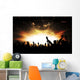Silhouettes of concert and bright stage lights background Wall Decal