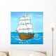 vintage sailing ship at sea and the sky Wall Decal