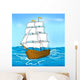 vintage sailing ship at sea and the sky Wall Decal