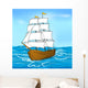 vintage sailing ship at sea and the sky Wall Decal
