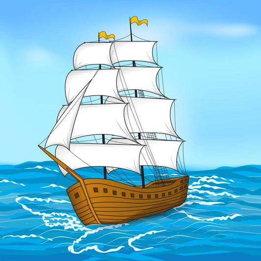 vintage sailing ship at sea and the sky Wall Decal