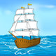 vintage sailing ship at sea and the sky Wall Decal