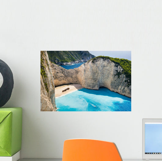 Idyllic view of beautiful Navagio Beach on Zakynthos Island Wall Decal