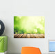 wooden surface and sunny forest Wall Decal