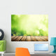 wooden surface and sunny forest Wall Decal