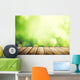 wooden surface and sunny forest Wall Decal