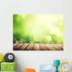 wooden surface and sunny forest Wall Decal