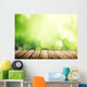 wooden surface and sunny forest Wall Decal