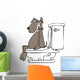 Dog on a toilet Wall Decal