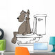 Dog on a toilet Wall Decal