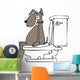 Dog on a toilet Wall Decal