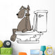Dog on a toilet Wall Decal