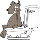 Dog on a toilet Wall Decal
