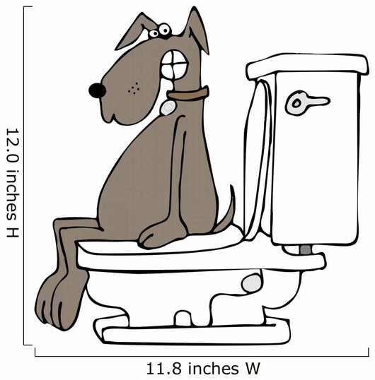 Dog on a toilet Wall Decal