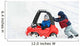 Young Boy Gives a Push to his Brother's Car Stuck in the Snow Wall Decal