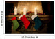 Christmas stocking on fireplace background. Chimney place. Wall Decal