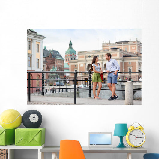 Urban people lifestyle - young couple in Stockholm Wall Decal