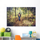 Mother Hiking with Baby in a Forest - Retro Filtered Wall Decal