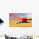 Wheat field with harvester Wall Decal