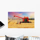 Wheat field with harvester Wall Decal