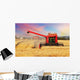 Wheat field with harvester Wall Decal