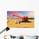 Wheat field with harvester Wall Decal