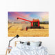 Wheat field with harvester Wall Decal