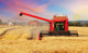 Wheat field with harvester Wall Decal