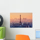 Aerial view of Paris at sunset Wall Decal