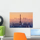 Aerial view of Paris at sunset Wall Decal