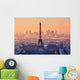 Aerial view of Paris at sunset Wall Decal