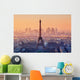 Aerial view of Paris at sunset Wall Decal