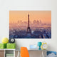 Aerial view of Paris at sunset Wall Decal