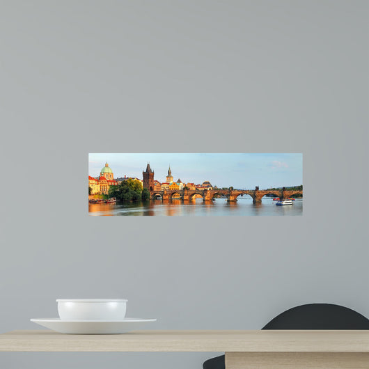 Panorama of Charles bridge in Prague, Czech republic Wall Decal
