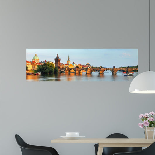 Panorama of Charles bridge in Prague, Czech republic Wall Decal