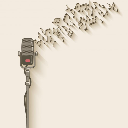 background with retro microphone Wall Decal