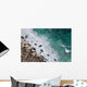 Aerial view of a rocky beach and waves Wall Decal